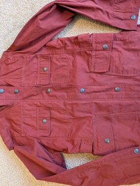 Utility Button-Front Jacket in Deep Burgundy